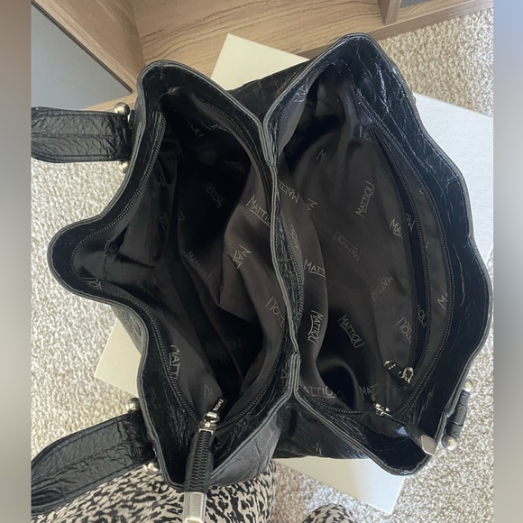 Mattioli Leather Black Reptile Handbag - Picture 8 of 16